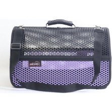 Migno Flybaghv Fileli Model Kedi/Köpek Taşıma Çantaları/Mor-Siyah/Tüm Havayollarına Uyumlu!