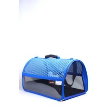 Migno Flybaghv Fileli-Şeffaf Model Kedi/Köpek Taşıma Çantaları/Mavi/Tüm Havayollarına Uyumlu!