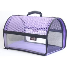 Migno Flybaghv Fileli-Şeffaf Model Kedi/Köpek Taşıma Çantaları/Mor/Tüm Havayollarına Uyumlu!