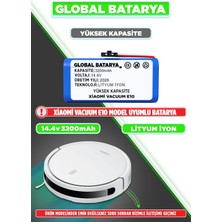 Global Batarya Xiaomi Vacuum E10 Uyumlu Akıllı Robot Süpürge Bataryası 14.4V 3200MAH Pil (Yüksek Kapasite)