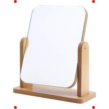 MarkEntegra 360° Dönebilen Ahşap Masa Makyaj Aynası (13X18 Cm)