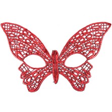 Shopwave Kırmızı Dantel Masquerade Maskesi 7 No