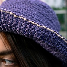 Violet Örgü Şapka | Doğal Akış Serisi | El Yapımı Örgü Kadın Şapka