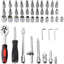 Brentino 46 Parça Lokma Takımı Cırcırlı Kol T Kol Uzatma Milli Tornavida Uçlu Çelik Alaşım Taşıma Çantalı