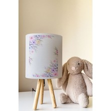 Talia Home Soft Çiçek Desenli Çocuk Odası Abajur Masa Lambası TLAB-249