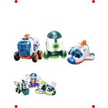 MarkEntegra 3'lü Sürtmeli Uz Araçları Seti: Roket, Araba, Mekik