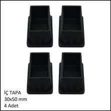 Adilon Plastik İç Tapa 30x 50 mm Siyah 4 lü