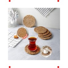 MarkEntegra El Yapımı Hasır Bardak Altlığı Seti - Yuvarlak 6 Adet