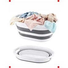 MarkEntegra Katlanabilir Çamaşır Sepeti, 27 Litre, Oyuncak Saklama Kutusu