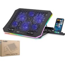 Nodar Hadron Dcxaa8 Notebook Soğutucu 6-Fan + Telefon Standı 14-18 Rgb Siyah