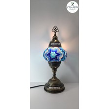 Zemaris Hediyelik El Yapımı Otantik Mozaik Masa Lambası (Yüksek Boy)