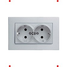 MarkEntegra Gümüş Ikili Topraklı Çocuk Korumalı Priz