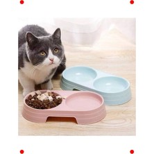 MarkEntegra Mavi Çift Bölmeli Evcil Hayvan Mama Kabı