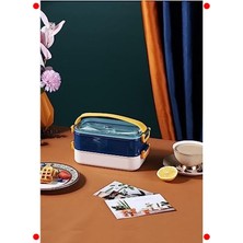 MarkEntegra Yeni Nesil Bento Çelik Yemek Kutusu Lacivert