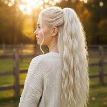 Bigelal Tokalı Kabarık Dalgalı At Kuyruğu / Platin