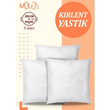 Moud's Kırlent Kılıfı Iç Yastığı 3'lü 45X45CM 350 gr %100 Saf Silikon Dolgulu Kırlent Yastığı