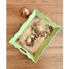 Panda Hediyelik El Yapımı Ahşap Boyama Tepsi -Fısıldayan Kış Koleksiyonu | No: 1