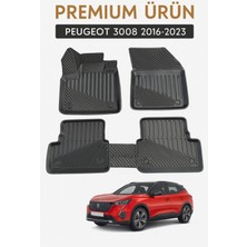 Black Gold Peugeot 3008 2016–2023 Uyumlu 3D Oto Paspas Premium Kauçuk
