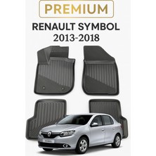 Black Gold 3D Oto Paspas Premium Kauçuk Malzeme ile Kaymaz Özellikte Renault Symbol 2013-2018 Uyumlu