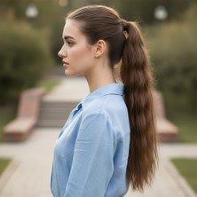 Bigelal Lastik Tokalı At Kuyruğu Su Dalgalı  / Kumral