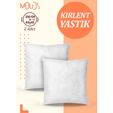 Moud's Kırlent Kılıfı Iç Yastığı 2'li 45X45CM 350 gr %100 Saf Silikon Dolgulu Kırlent Yastığı