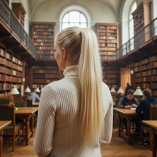 Bigelal Tokalı Düz At Kuyruğu / Açık Platin