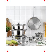 MarkEntegra Paslanmaz Çelik Tencere Seti 12 Parça - Inox