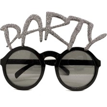 Shopwave Gümüş Simli Party Yazılı Parti Gözlüğü Show 15X7 cm