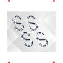 MarkEntegra Dayanıklı 316 Paslanmaz Çelik S Kanca Seti (4 Adet)