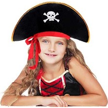 Shopwave Kaptan Jack Kadife Çocuk Boy Korsan Şapkası