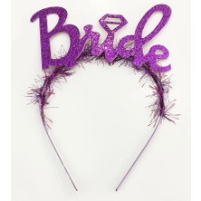 Shopwave Mor Renk Bekarlığa Veda Italik Yazı Alyanslı Bride Taç