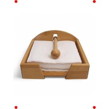 MarkEntegra Doğal Bambu Kare Peçetelik - Rüzgar Korumalı Şık Tasarım