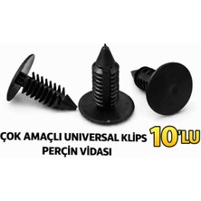 Voltrex Design Universal Plastik Klips Perçin Vidası – Araç Tavan, Tampon ve Iç Panel Uyumlu – Siyah