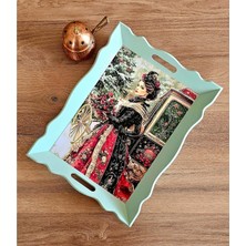 Panda Hediyelik El Yapımı Ahşap Boyama Tepsi - Kadınlar Koleksiyonu | No: 5