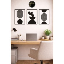 3art Metal Dekorasyon 3’lü Dekoratif Tablo Seti - Modern Duvar Dekoru - Salon & Oturma Odası Tablosu