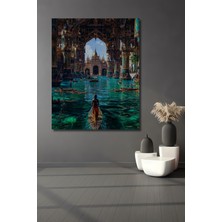 Teona Ahşap Gızemlı Sularda Destansı Yolculuk Yağlı Boya Görünümlü Dekoratif Ahşap Ev,antre,salon,ofis Tablo