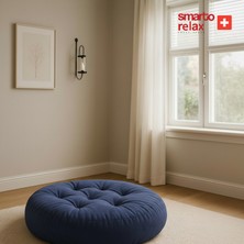 Smarto Relax Babyface Kumaş Sırtlıklı Yer Minderi 80×20 cm | Kapitoneli Zemin Oturma Minderi