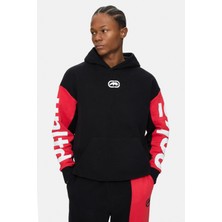Ecko Unltd. Cooper Siyah Kapüşonlu Pamuklu Baskılı Oversize Erkek Sweatshirt