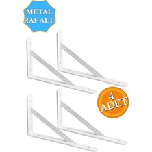 Hobidabi Raf Altı Dekoratif Raf Tutucu Ayak Ferforje Beyaz 18X26 cm 4 Adet