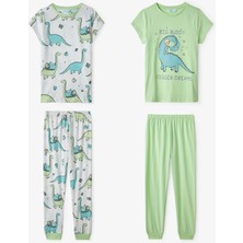 Penti Açık Yeşil Erkek Çocuk Sleepasaurus Pamuklu 2'li Pijama Takımı