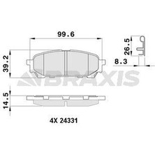 Braxis Arka Fren Balatası Subaru Impreza 00-07 Forester Sg 03-08