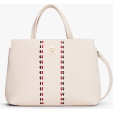 Tommy Hilfiger Kadın Timeless Mini Dekoratif Şerit Detaylı El Çantası - Bej