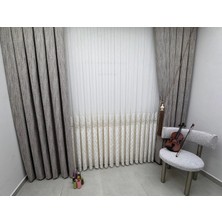 Nivemes Home Nivemeshome Nova Gold Detaylı  1/3  Pileli Tül Perde Apm