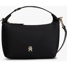 Tommy Hilfiger Kadın Th Go Crossover Metal Toka Detaylı Omuz ve Çapraz Çanta - Siyah