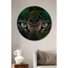 Teona Ahşap Gızemlı Ormanın Gözleri Yağlı Boya Görünümlü Ahşap Dekoratif Tablo Yuvarlak Duvar Tablosu