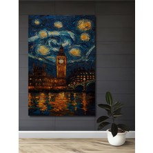 Teona Ahşap Londra Big Ben Yağlı Boya Görünümlü Ahşap Dekoratif Ev,antre,salon,ofis,mutfak,yatak Odası Tablo