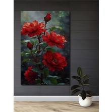 Teona Ahşap Can Kırmızı Güller Sulu Boya Görünümlü Dekoratif Ahşap Ev,antre,salon,ofis,mutfak,yatak Odası Tablo
