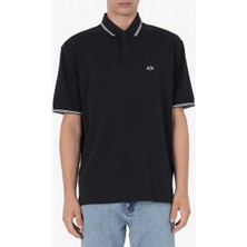 EA7 Kadın Tam Kalıp Kapüşonlu Tonal Logolu Sweatshirt - Siyah