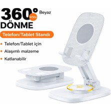 Qasul Alaşımlı 360° Dönme Özellikli Katlanabilir Telefon ve Tablet Standı