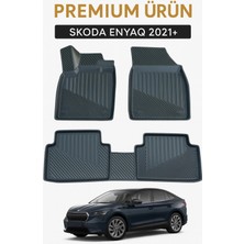 Black Gold Skoda Enyaq 2021+ Uyumlu 3D Oto Paspas Premium